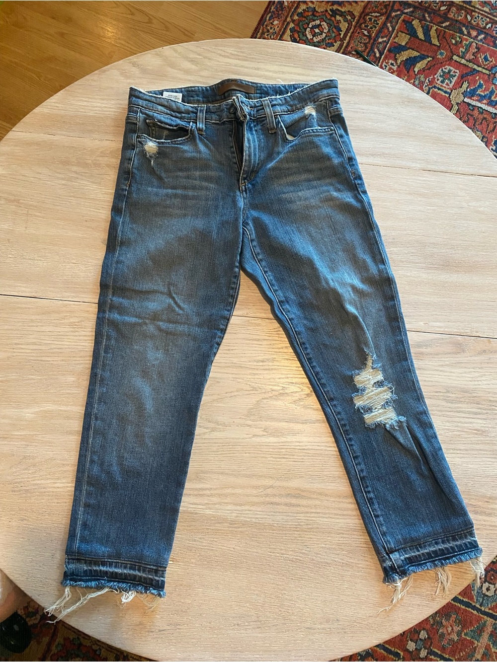 Joe's Jeans Pale Blue Denim Waist Label Detail